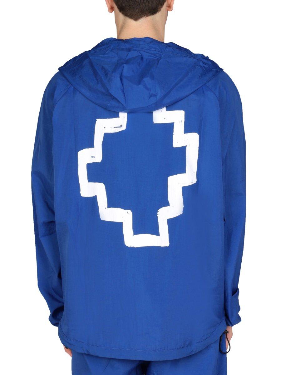 Cross Print Windbreaker Jacket