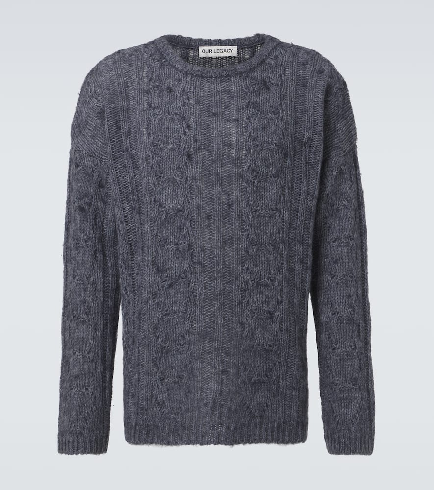 Popover cable-knit wool-blend sweater