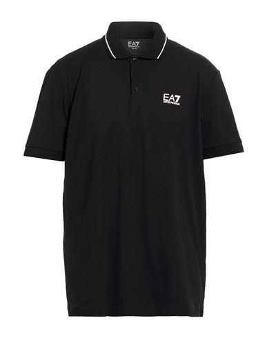 Man Polo shirt Black Size 3XL Cotton, Elastane