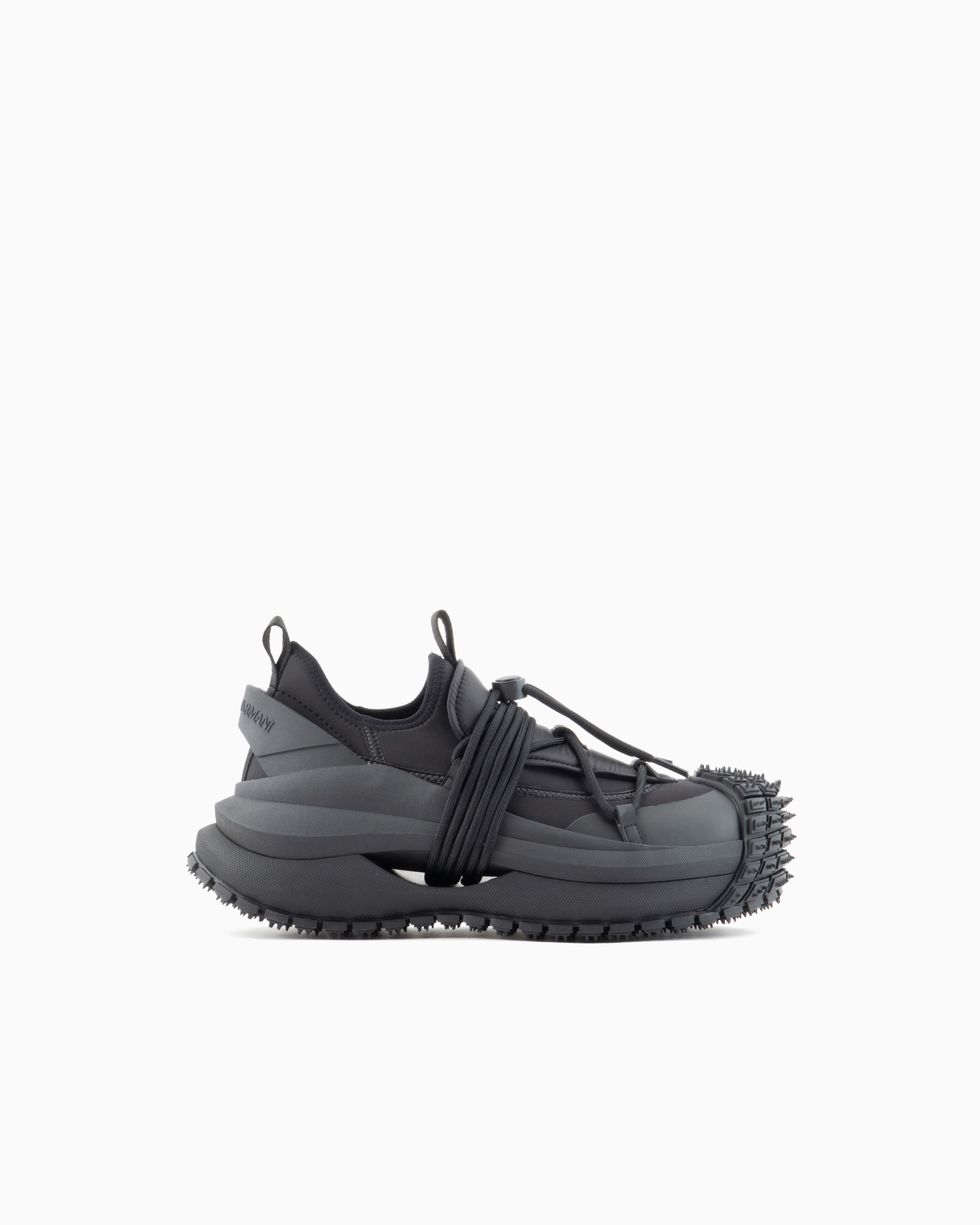 Nylon sneakers with scuba details and drawstring