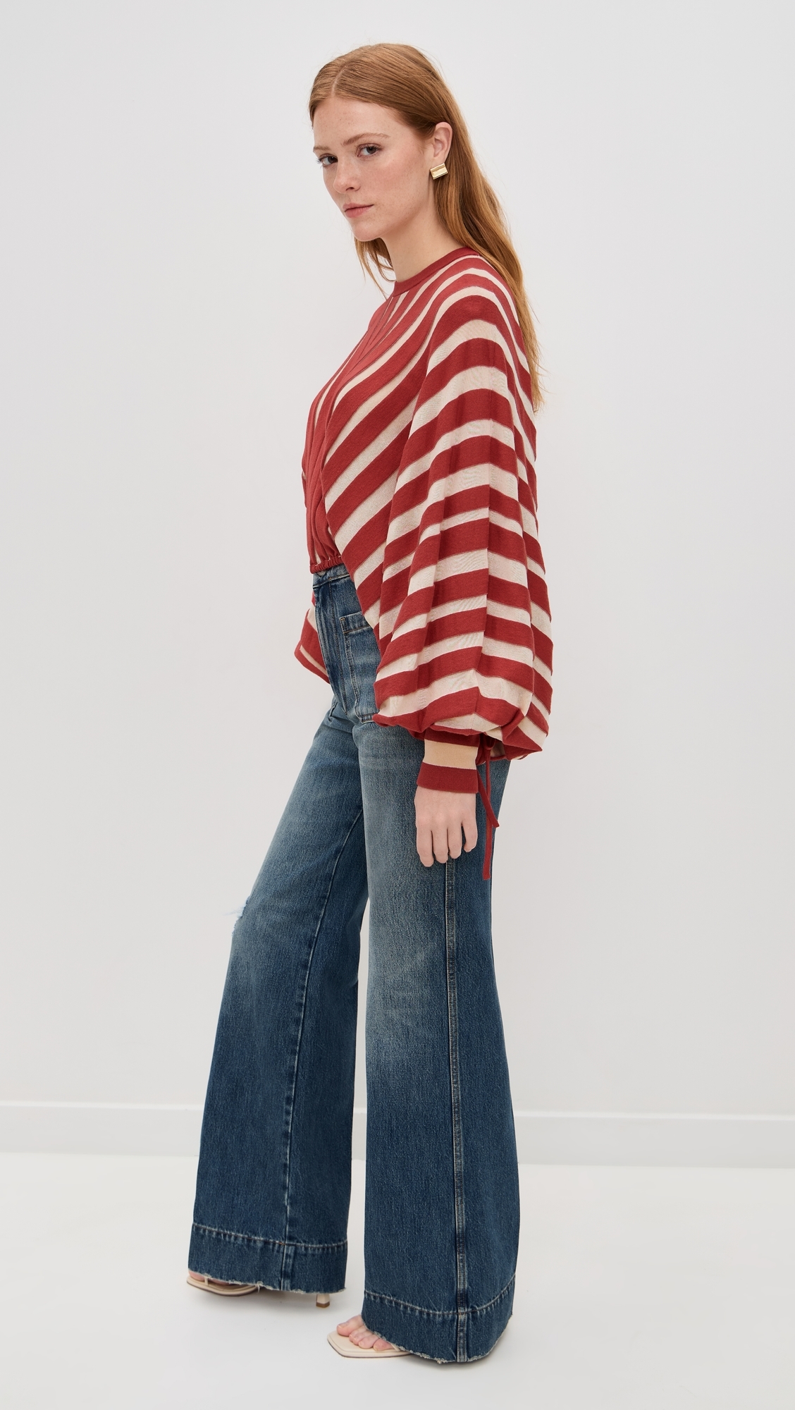 Rebellion Drawn Sweater Red/Cream Stripe
