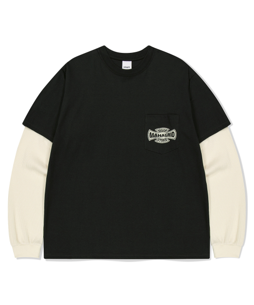 CROSS LOGO THERMAL LS TEE CHARCOAL