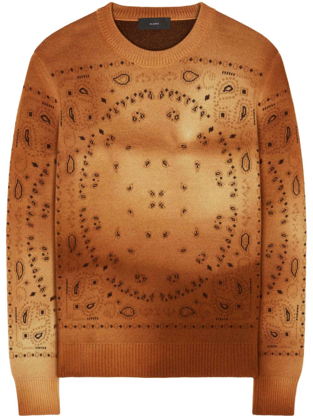 Paisley-knit wool jumper - Brown