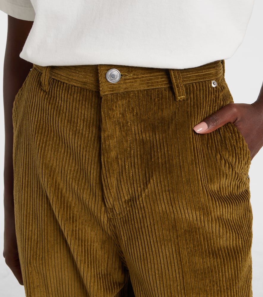 Cotton corduroy wide-leg pants