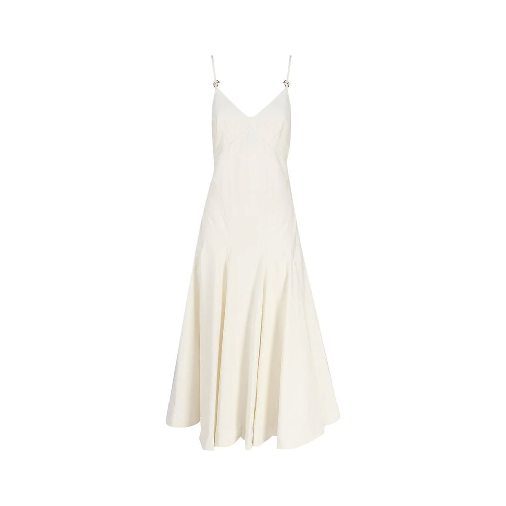 Cotton V-Neck Dress — White