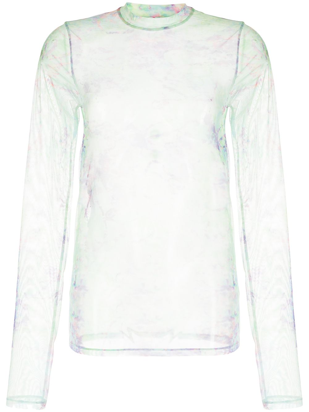 Tie-dye mock neck top - Green