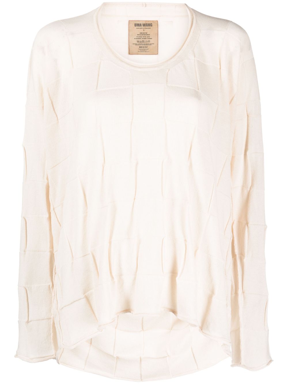 Uma Wang square-pattern knitted top - White