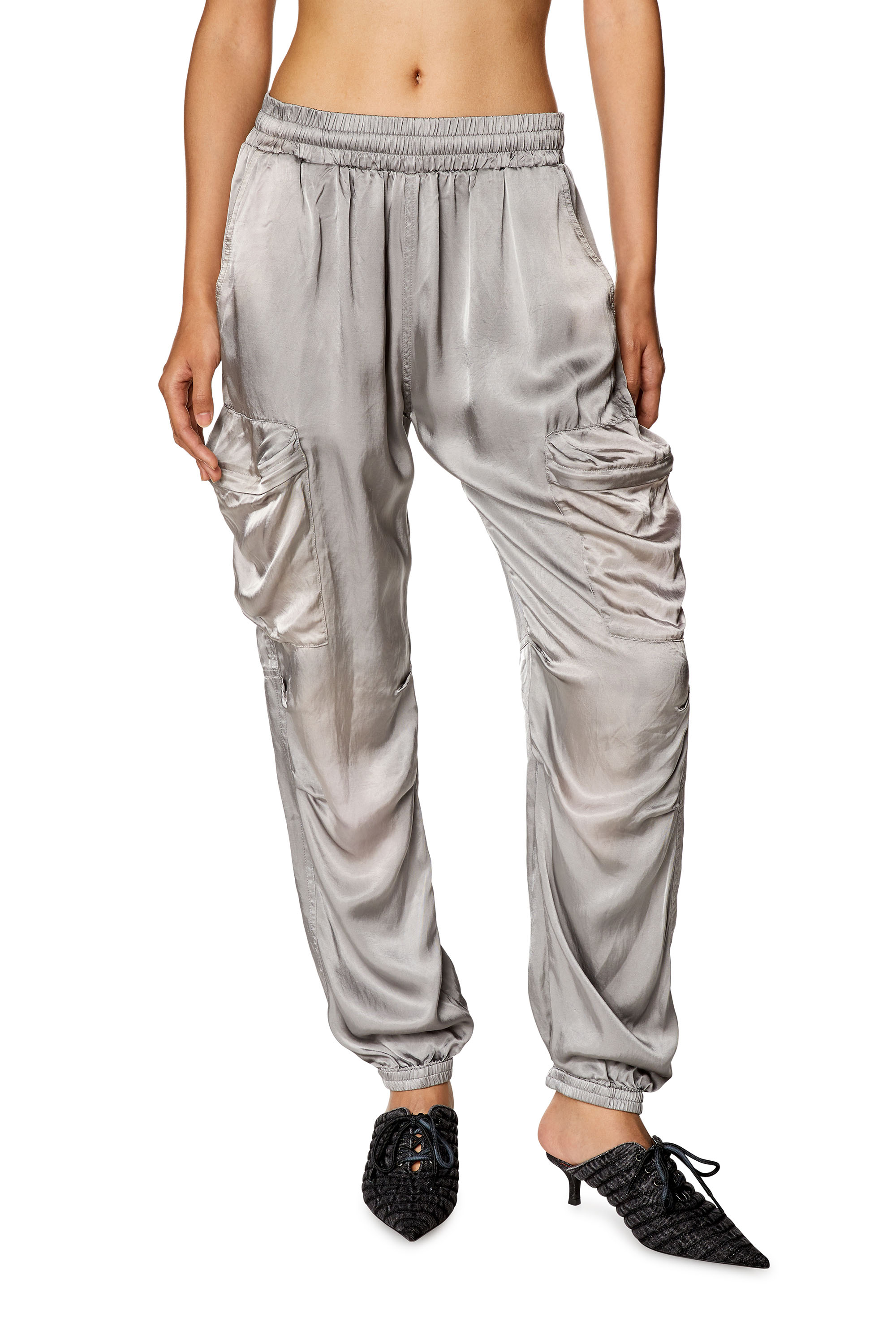 P-Mirow satin cargo trousers - Grey
