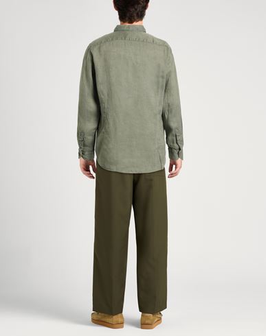 Man Shirt Military green Size 15 Linen