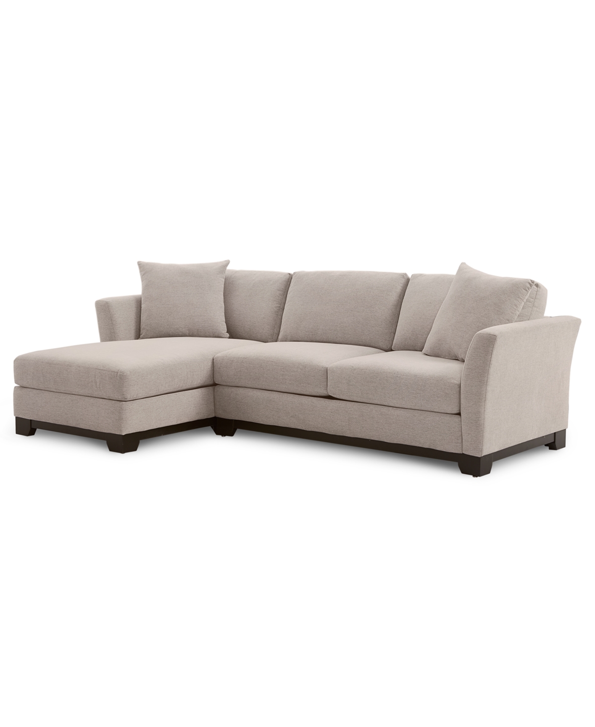 "Elliot Ii 107"" 2-Pc. Fabric Chaise Sectional Apartment Sofa, Created for Merit Dove Beige"