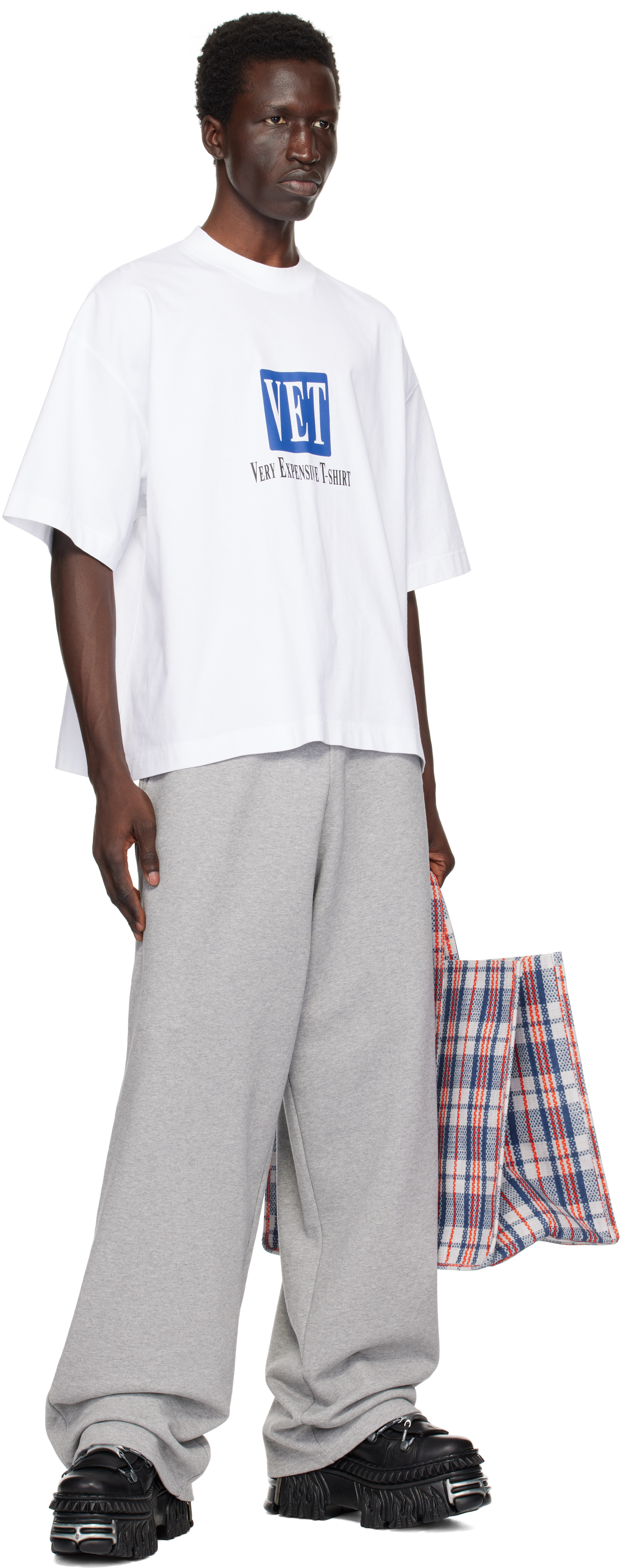 VETEMENTS Gray Embroidered Logo Sweatpants