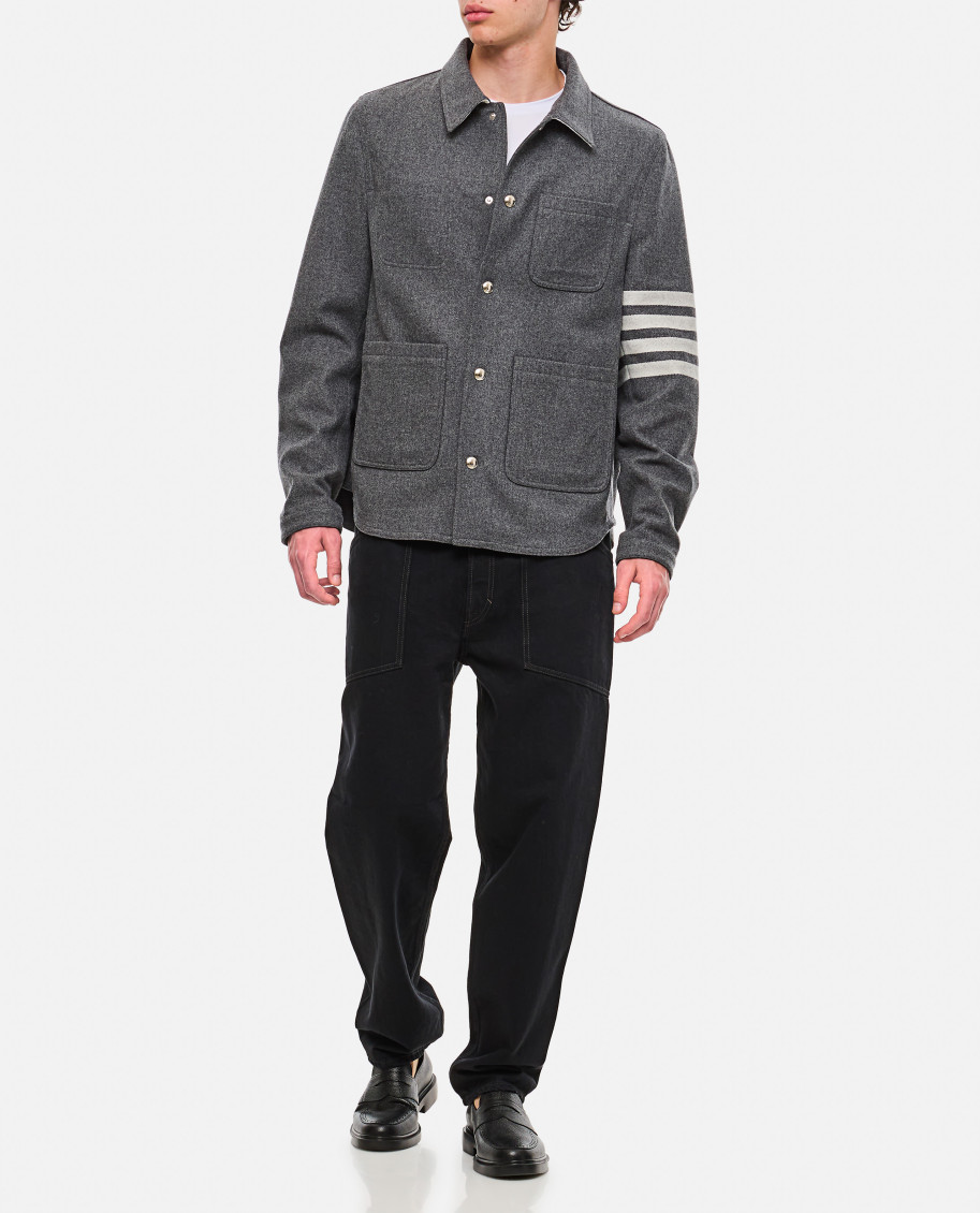 4 Bar Grey Wool Blend Jacket