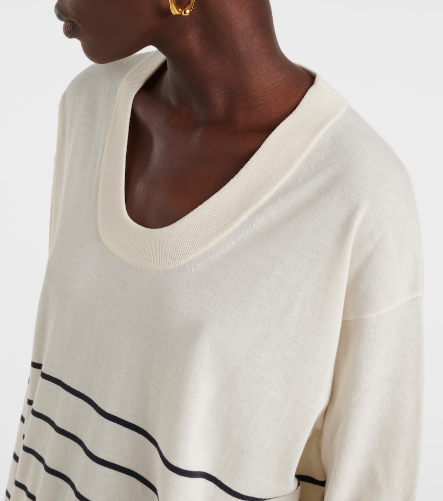 Levante striped cotton and silk sweater