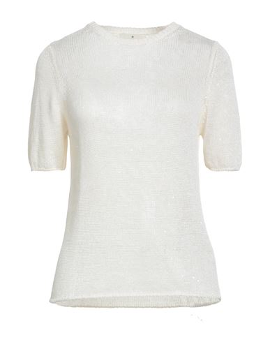 Woman Sweater Cream Size 10 Linen, Silk, Polyester