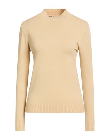 Woman Turtleneck Beige Size S/M Viscose, Polyamide, Polyester