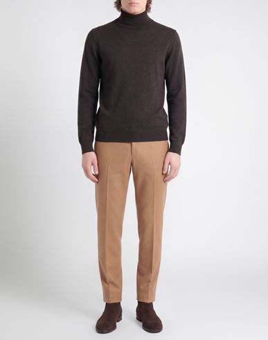 Man Turtleneck Dark brown Size 46 Wool
