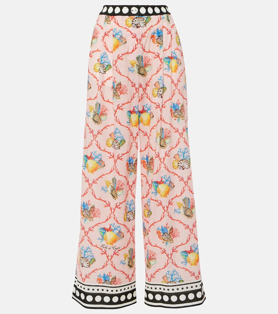 Capri printed cotton palazzo pants