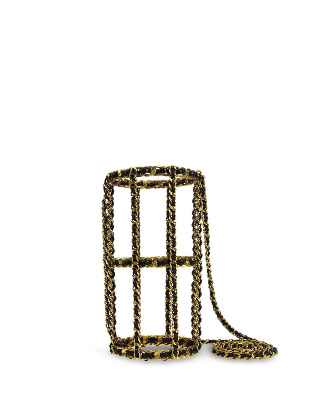 1994 chain-link crossbody bottle holder - Black