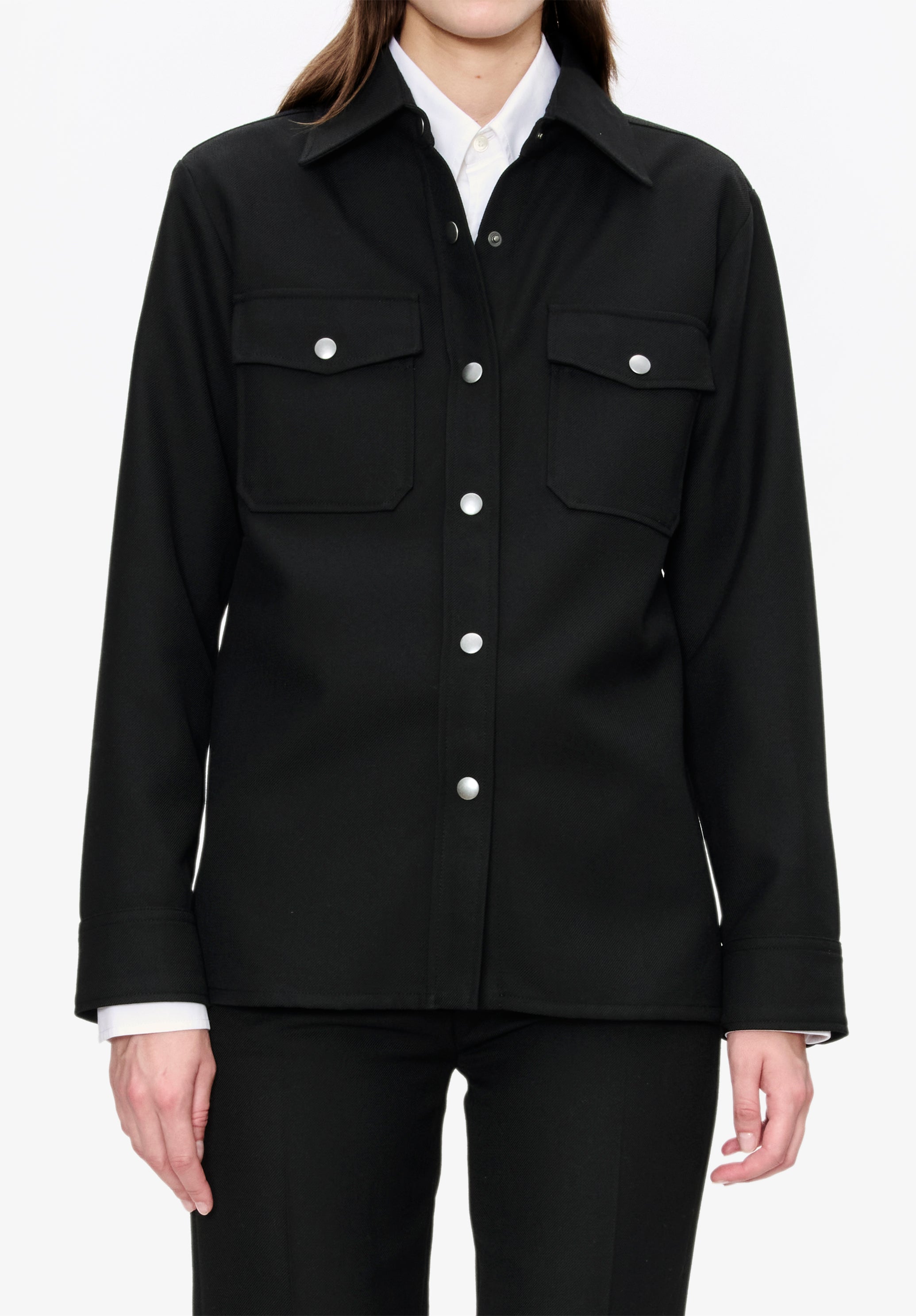 A. P.C. Women's Solid-colour wool overshirt Size: 34 in Black