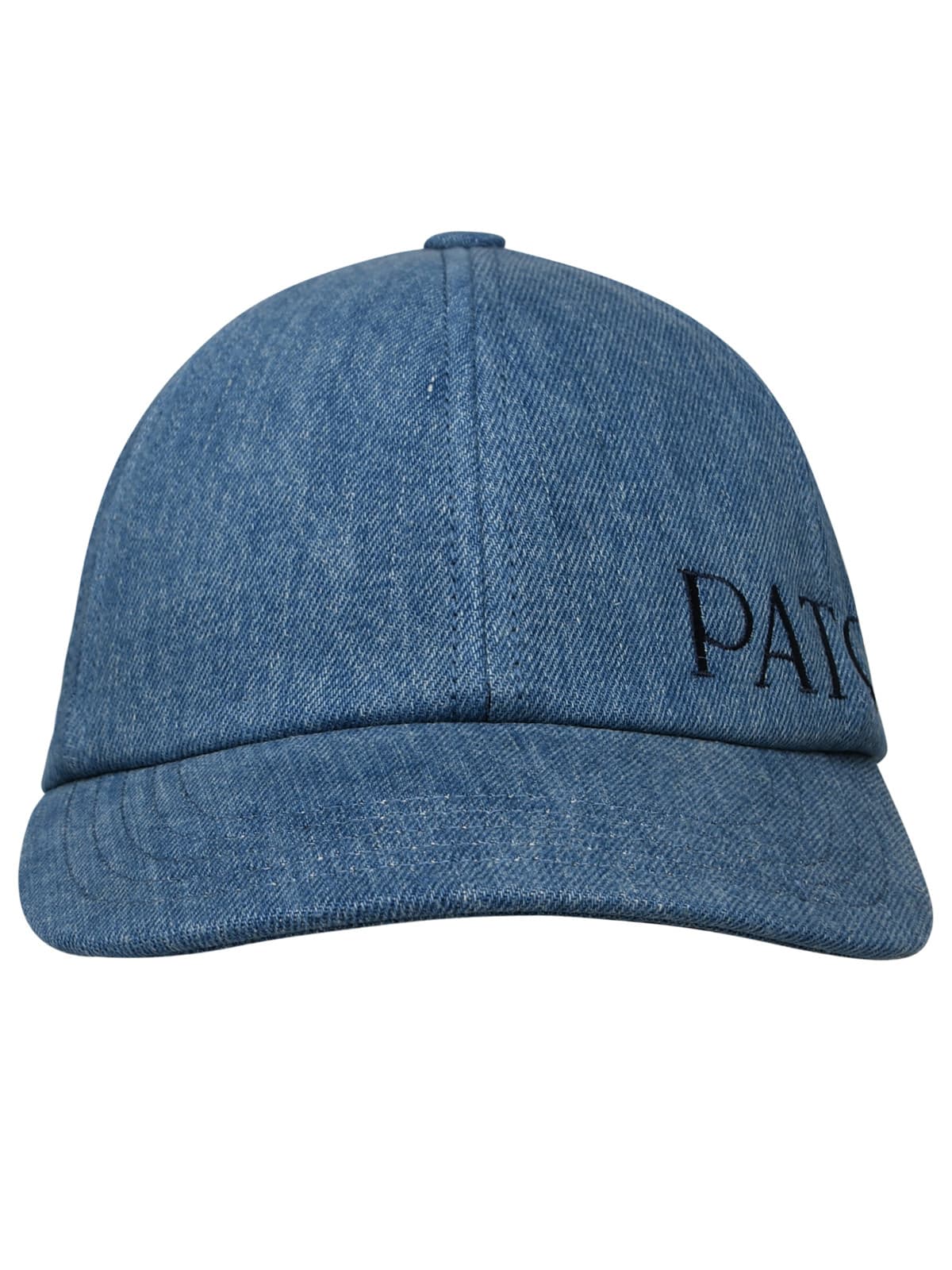 Embroidered-logo denim cap - Blue