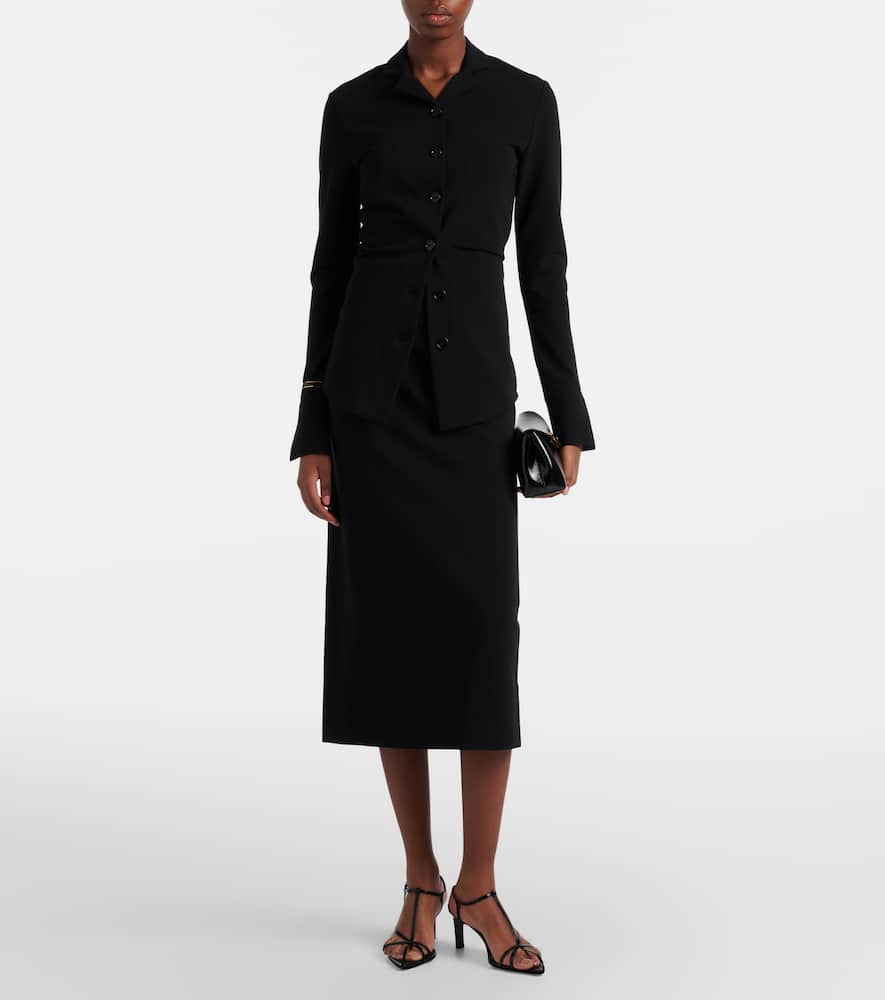 Mid-rise pencil skirt