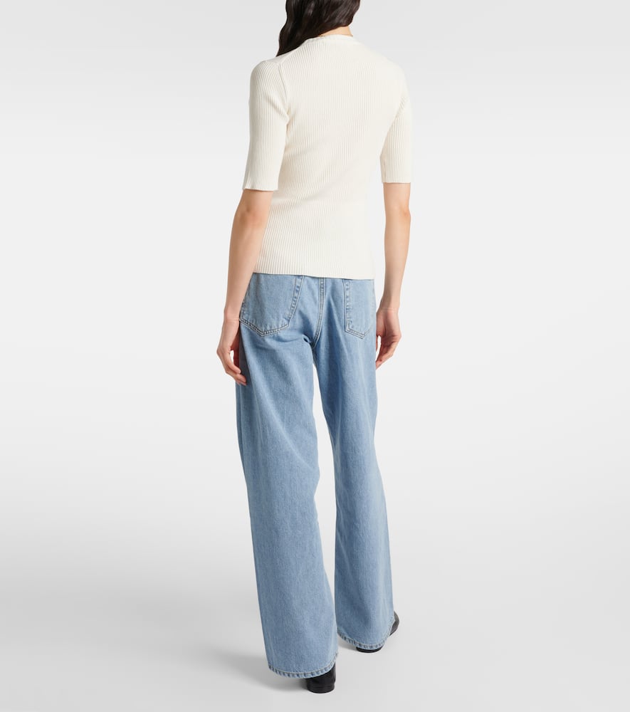 Róhe Beaded silk organza pencil skirt