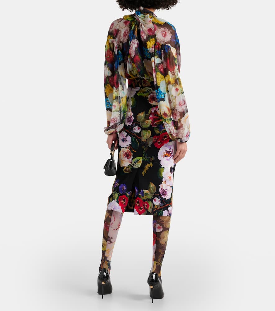 Floral tulle tights