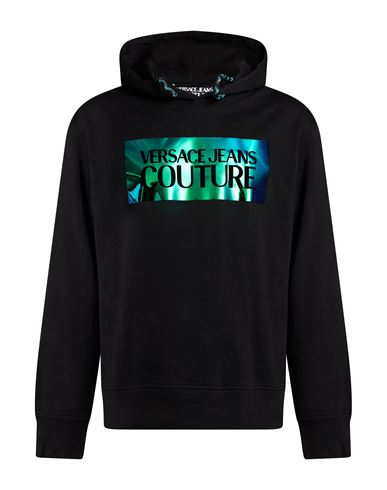 Man Sweatshirt Black Size L Cotton, Elastane