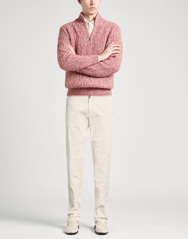 Man Pants Off white Size 36 Cotton, Elastane