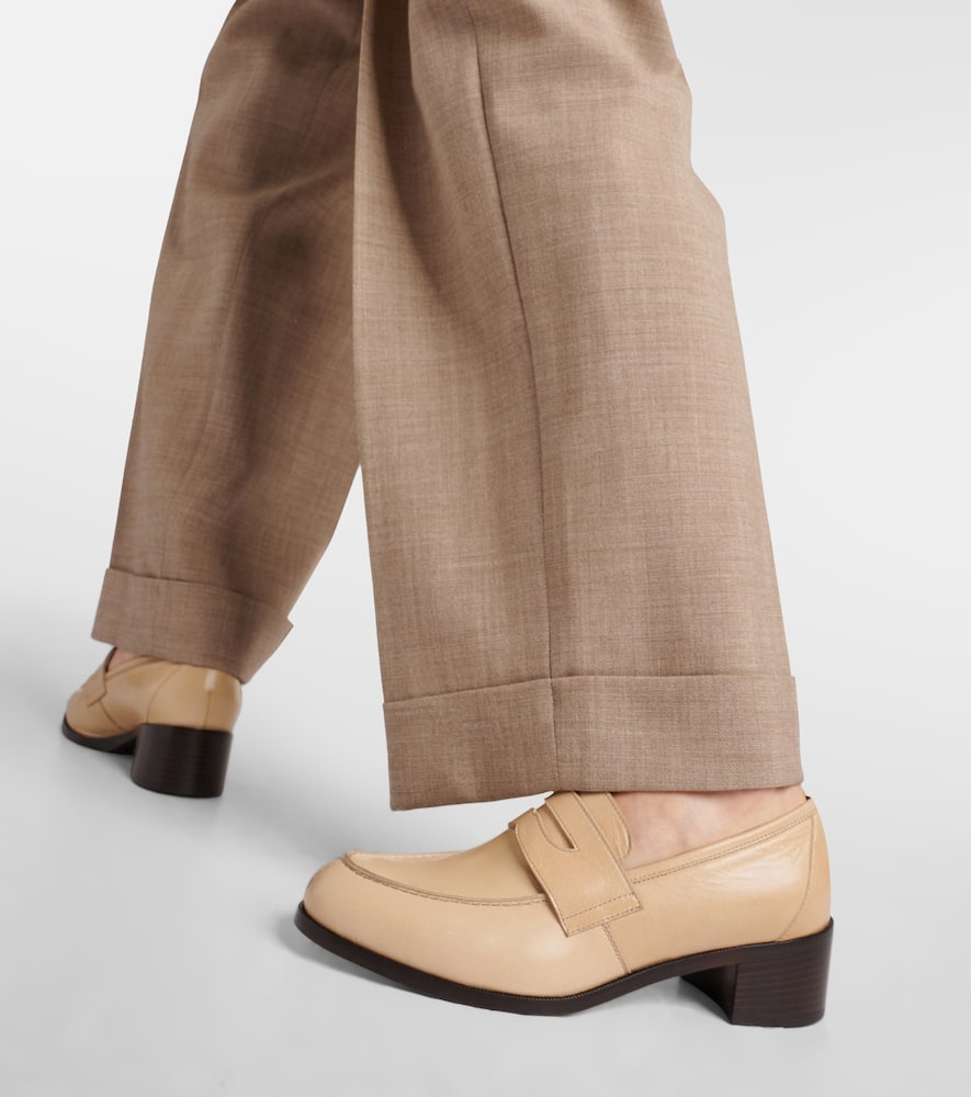 The Row Vera leather loafer pumps