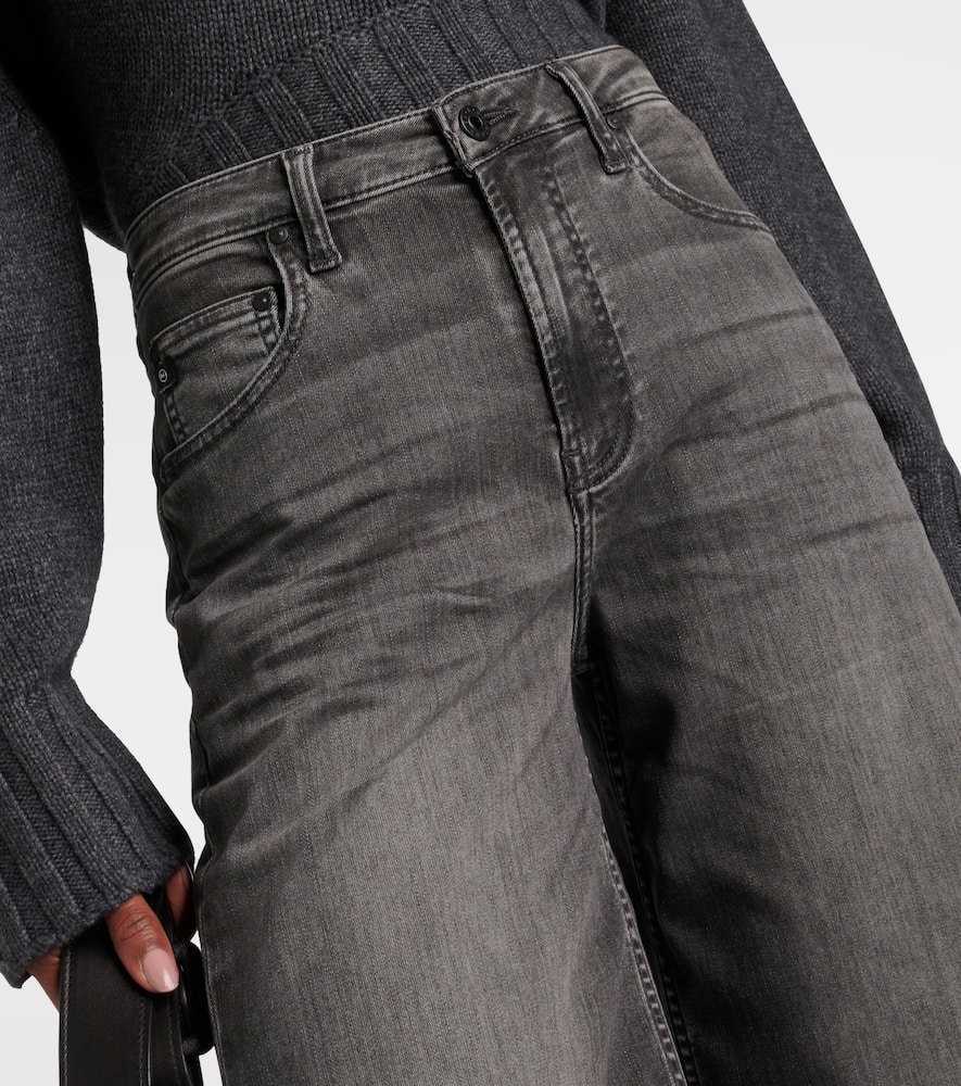 Mid-rise wide-leg jeans
