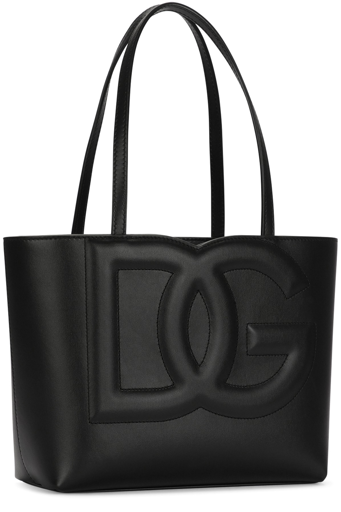 돌체앤가바나 여성 DG 로고 카프 스킨 카메라 백 스몰 DXG73C7BBCK