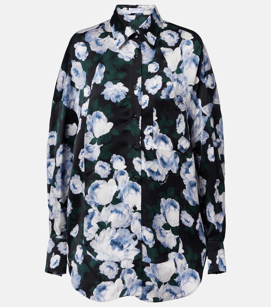 Floral satin blouse