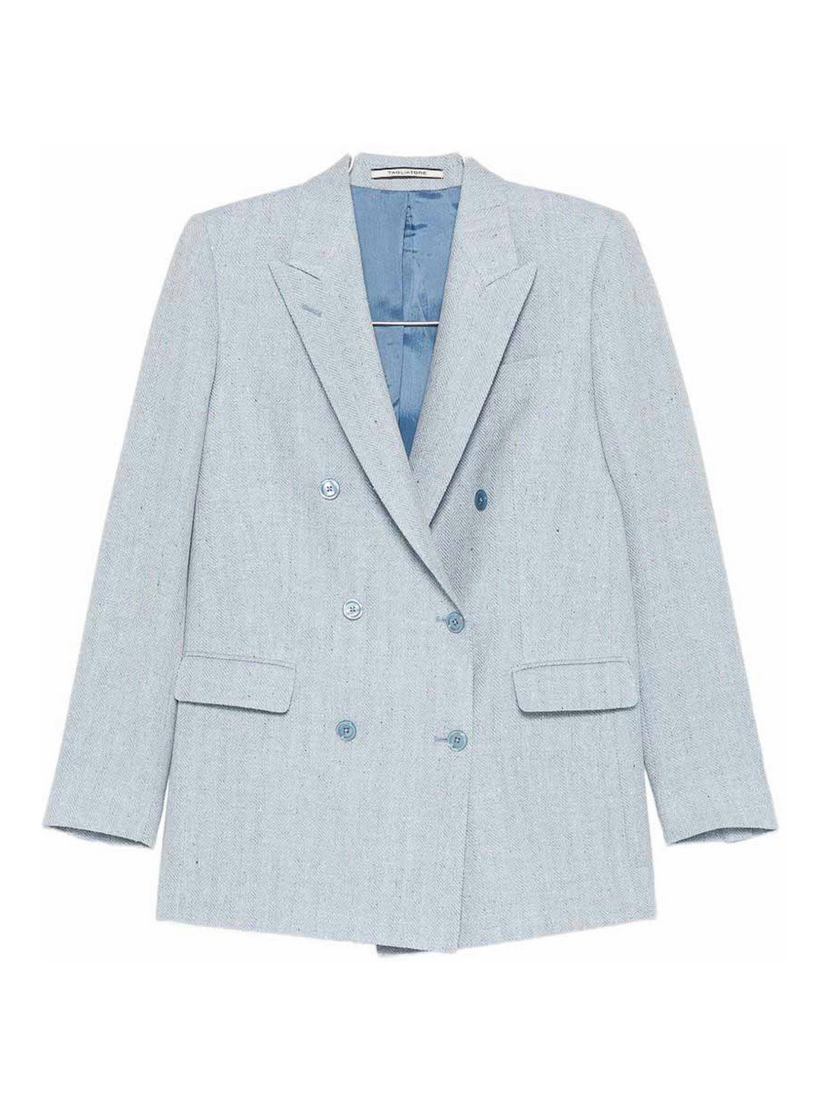 Double-Breasted Blue Wool Jasmine Blazer