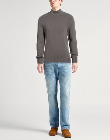 Man Turtleneck Grey Size 38 Virgin Wool, Cashmere