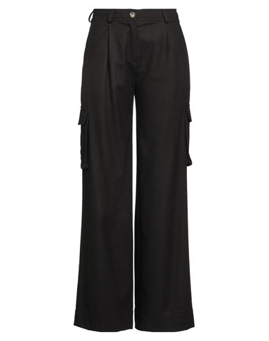 Woman Pants Dark brown Size M Polyester, Rayon, Wool