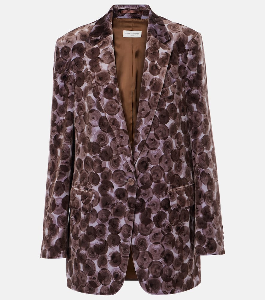Printed cotton-blend blazer
