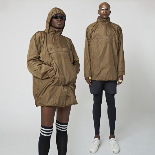 AU32JO05 Packable Hoodie Anorak_Dark Beige