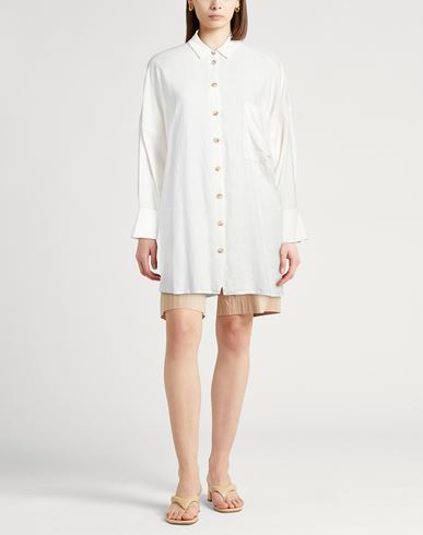 Woman Shirt White Size 10 Linen, Viscose
