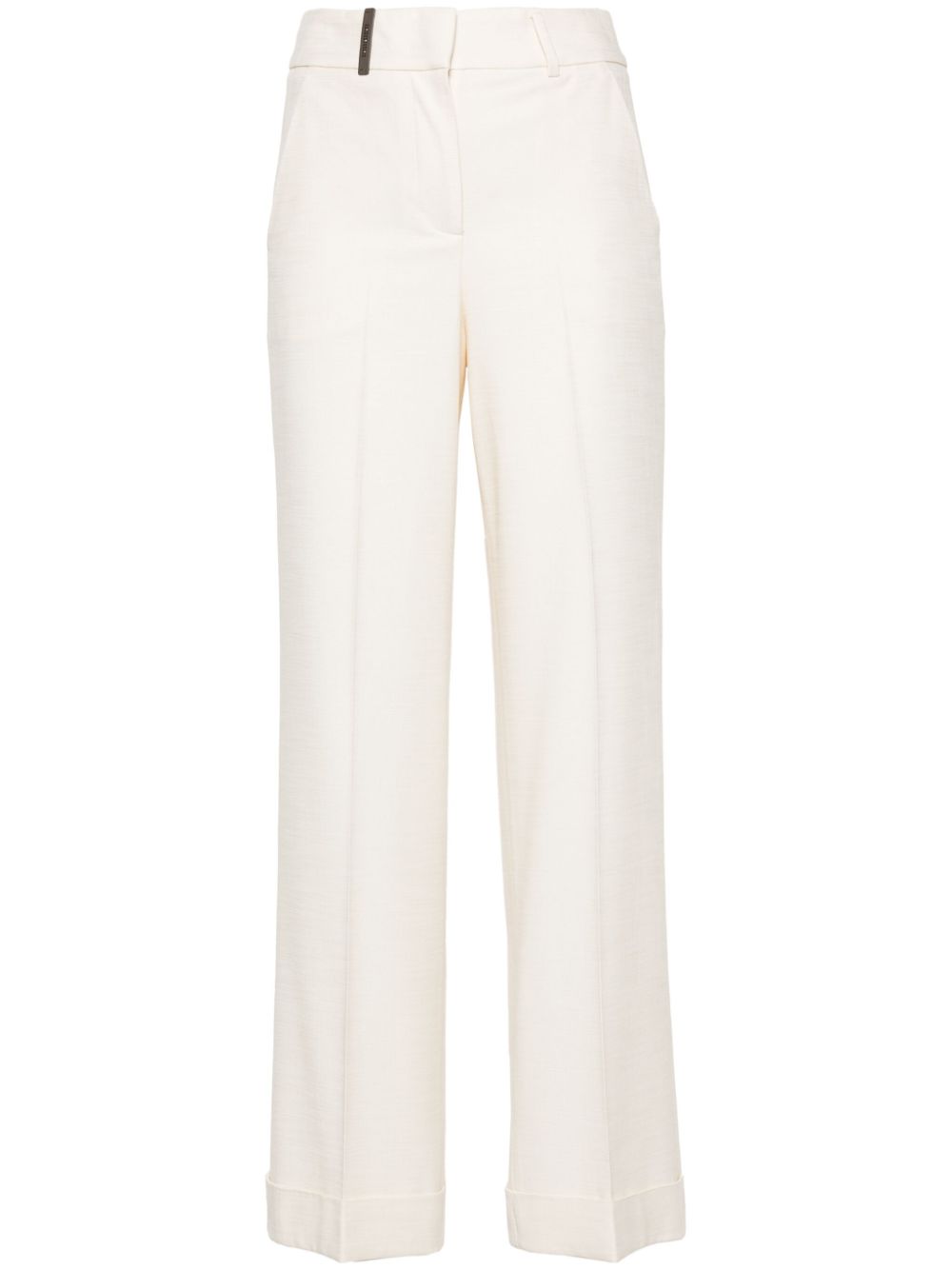 High-waist wide-leg trousers - Neutrals