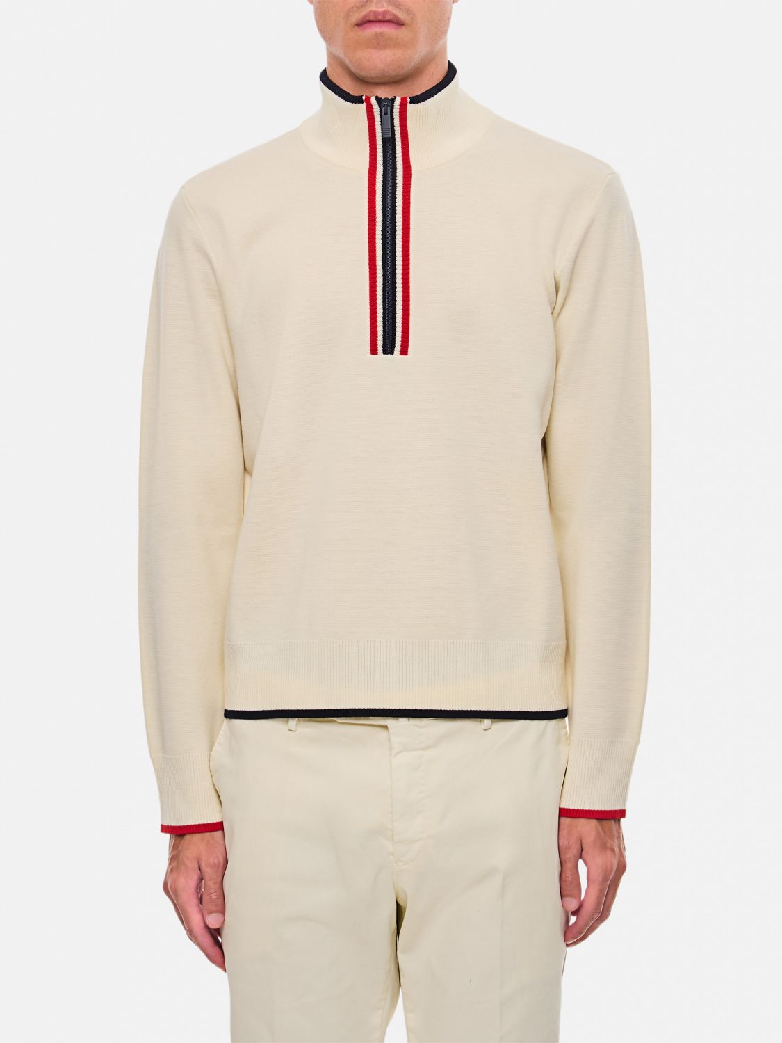 Funnel-neck pullover - White