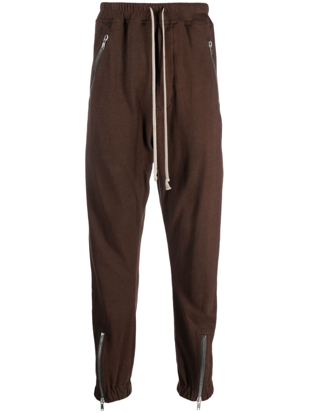 Drop-crotch drawstring tapered trousers - Black