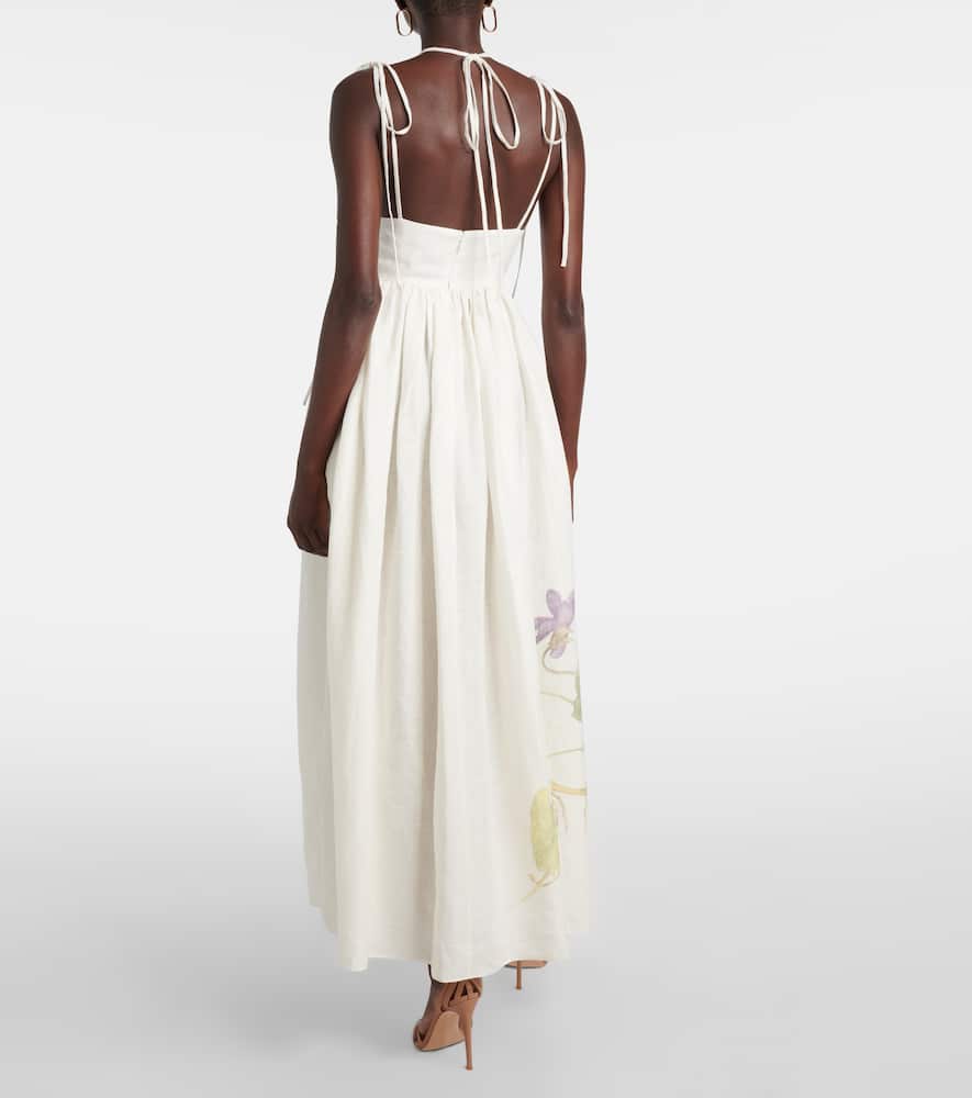 Floral linen maxi dress