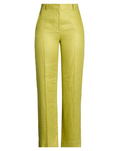 Woman Pants Lime green Size 10 Linen