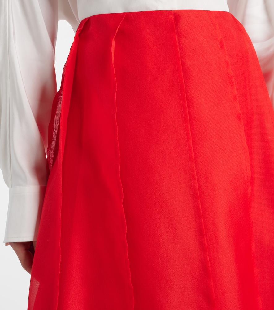 Silk organza midi skirt