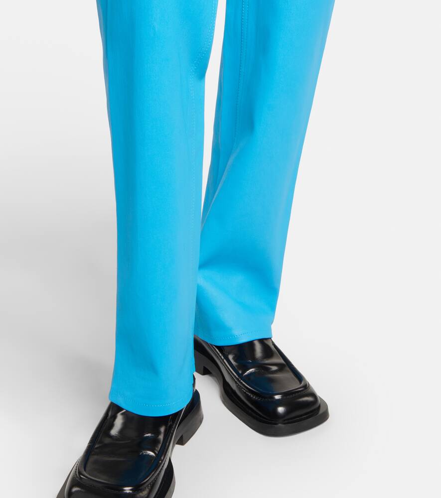 Terry high-rise straight leather pants