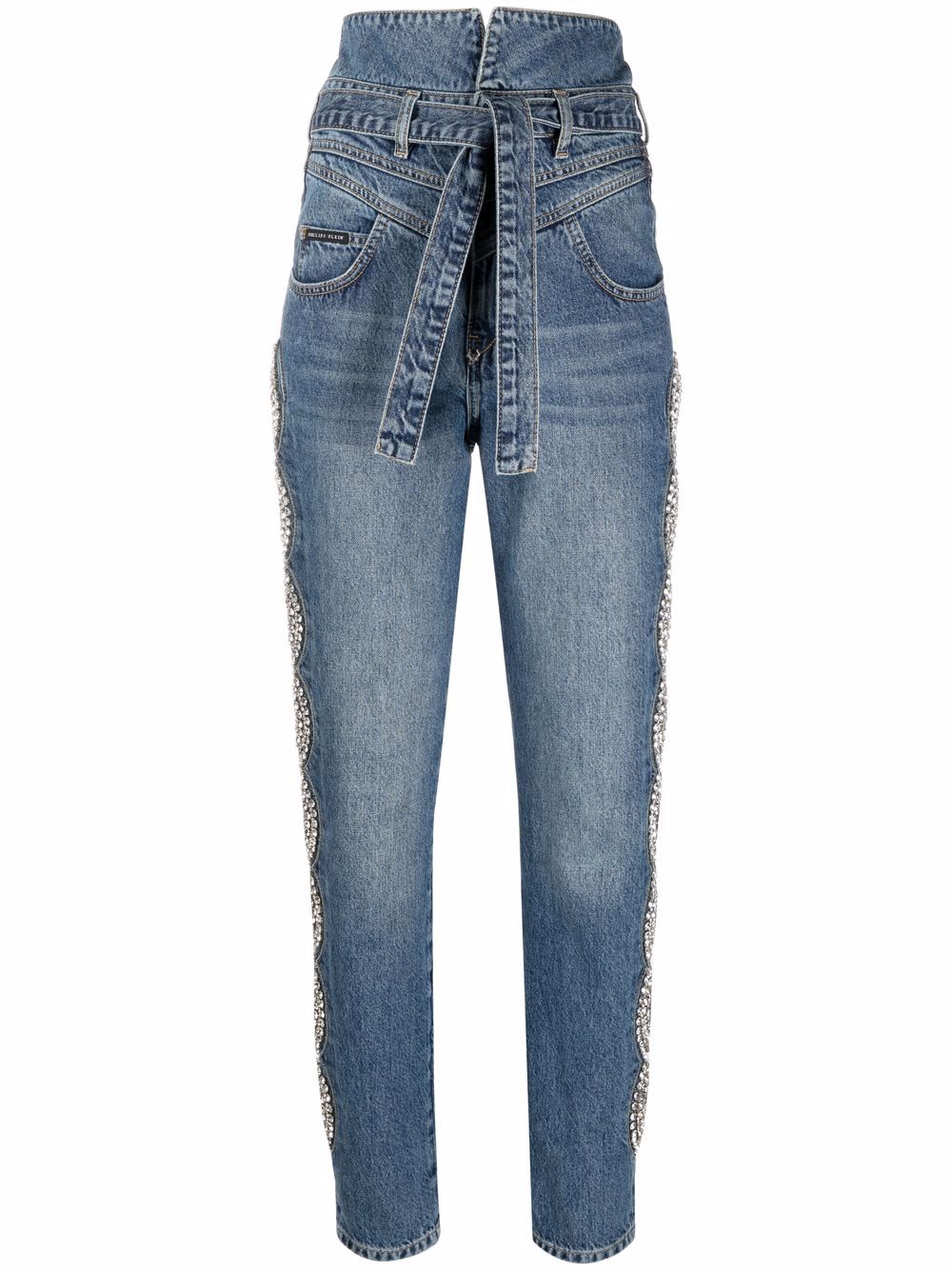 Saint Tropez embellished high rise jeans - Blue