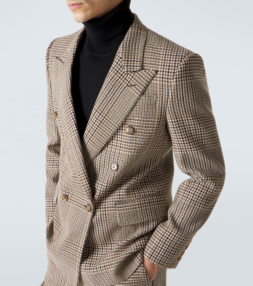 Prince of Wales check virgin wool blazer