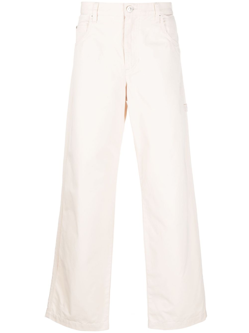 Straight-leg cotton trousers - Neutrals