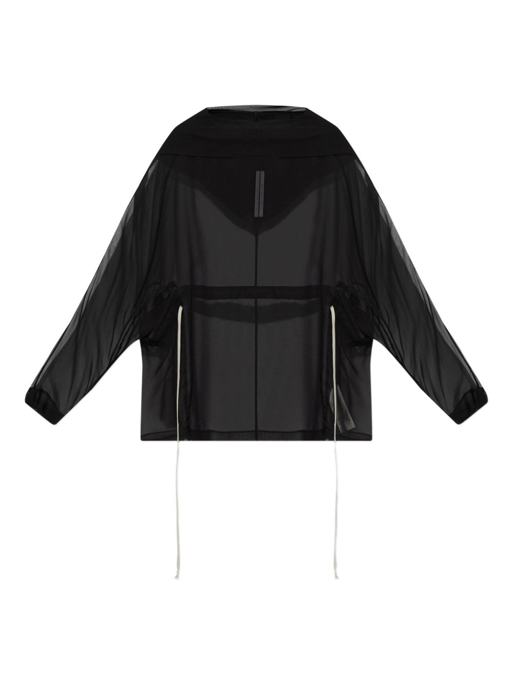 Rick Owens semi-sheer silk hoodie - Black